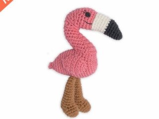 Crochet rattle flamingo